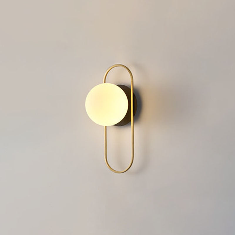 Globe Glass Wall Lamp in Modern Style Metal 1-Light Wall Light for Bedroom