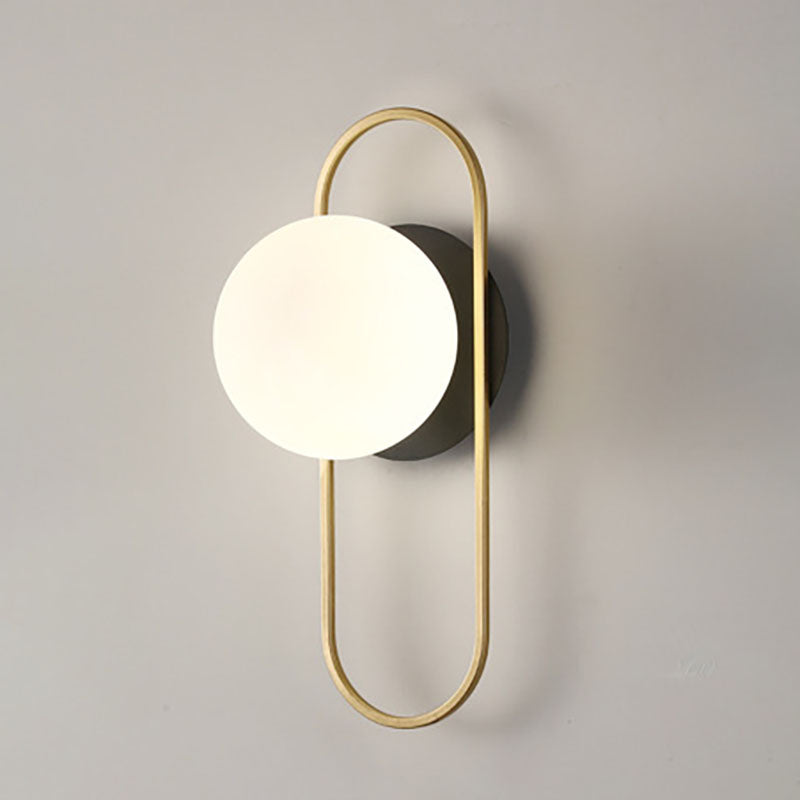 Globe Glass Wall Lamp in Modern Style Metal 1-Light Wall Light for Bedroom