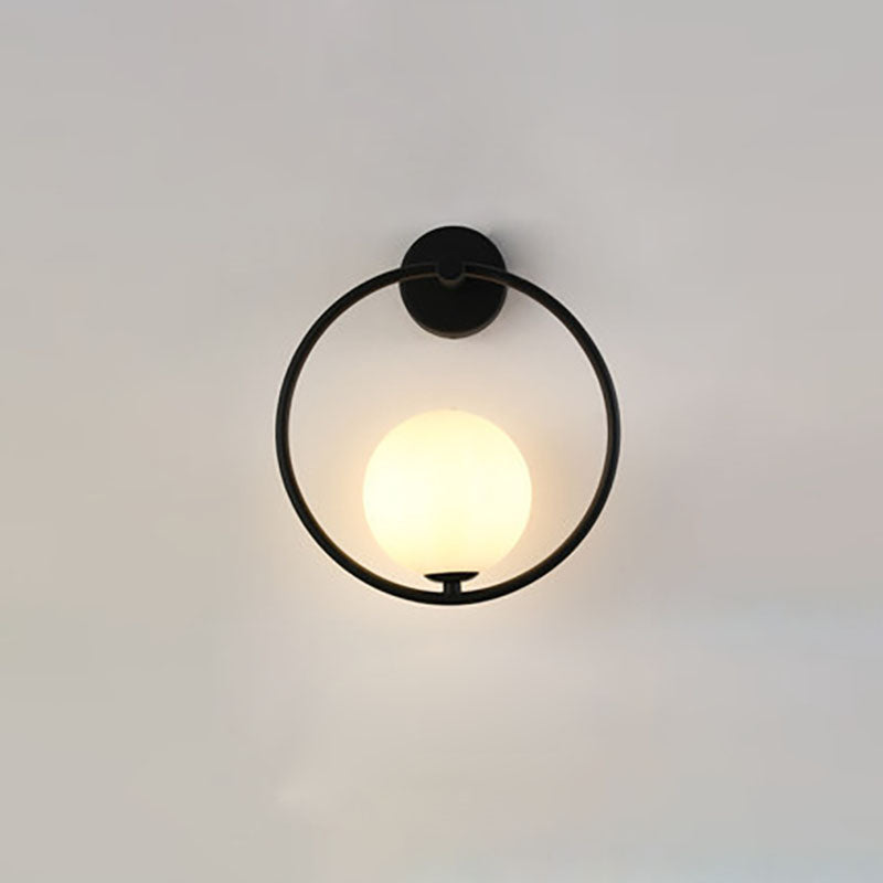 Globe Glass Wall Lamp in Modern Style Metal 1-Light Wall Light for Bedroom