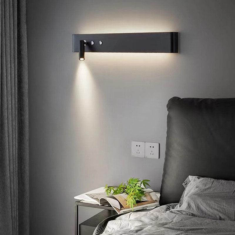 Modern Minimalist LED Wall Light Rectangular Iron Wall Lamp for Bedroom