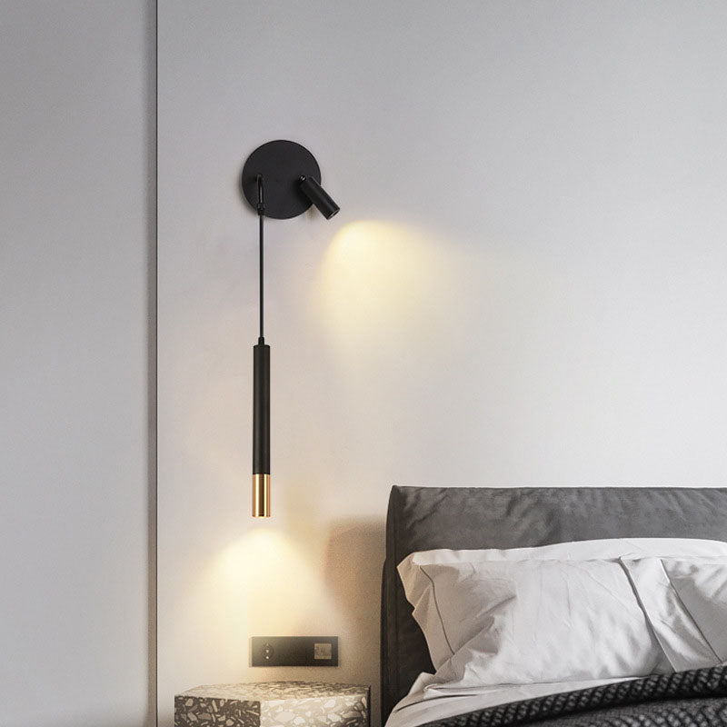 Modern Creative LED Wall Light Metal Geometric Wall Lamp in Black