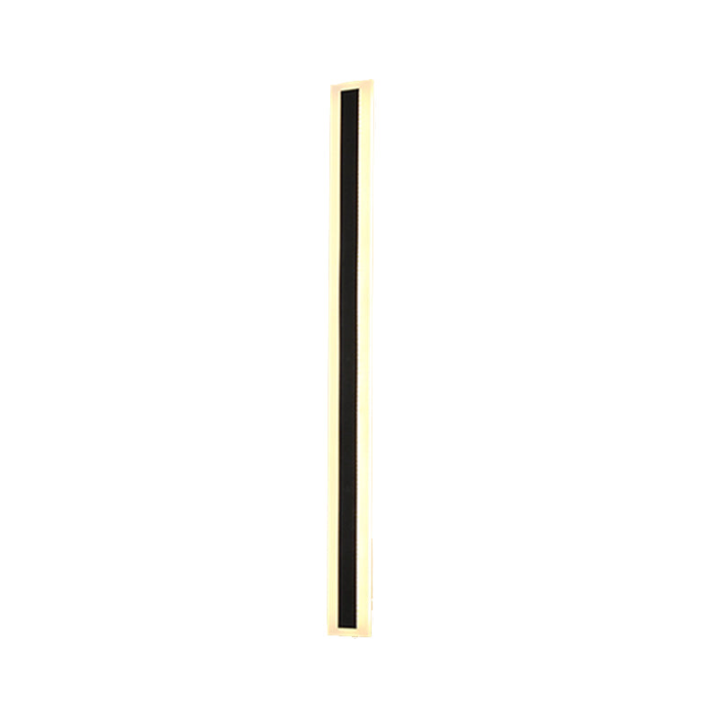 Black LED Wall Light in Modern Simplicity Metal Linear Wall Lamp with Acrylic Shade