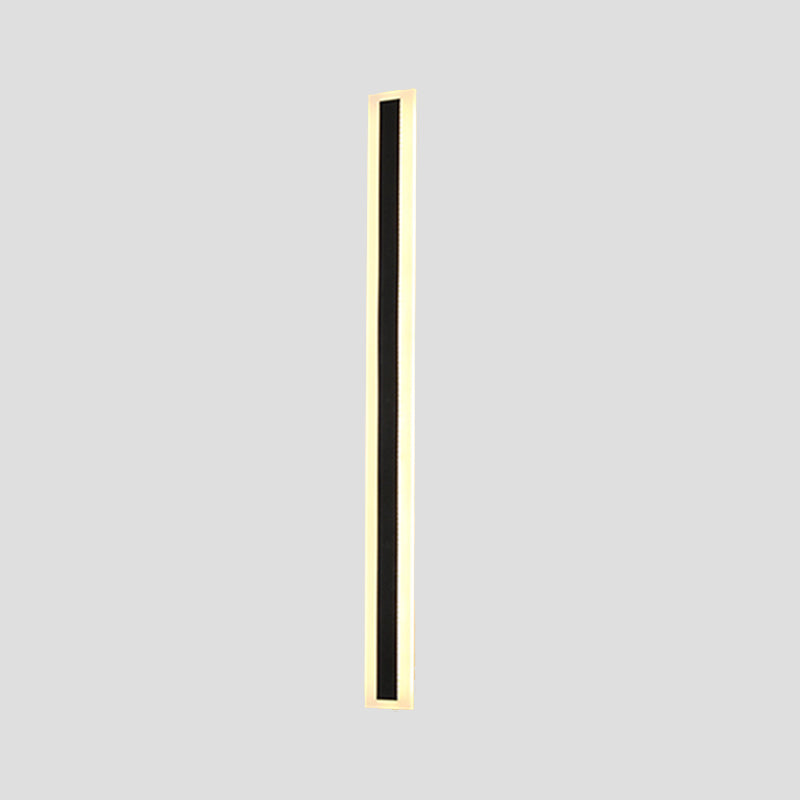 Black LED Wall Light in Modern Simplicity Metal Linear Wall Lamp with Acrylic Shade