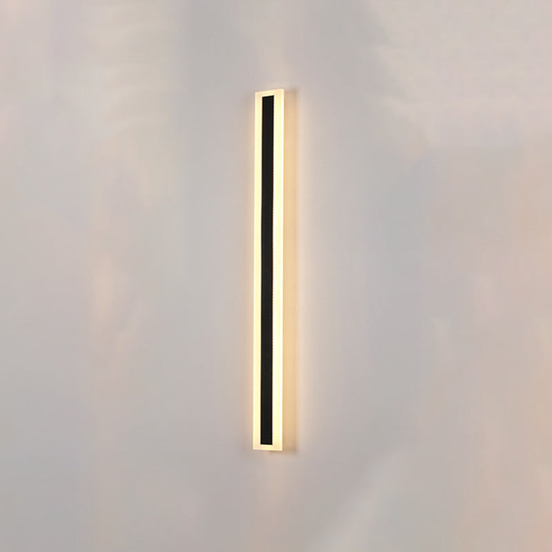 Black LED Wall Light in Modern Simplicity Metal Linear Wall Lamp with Acrylic Shade