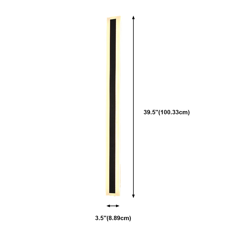 Black LED Wall Light in Modern Simplicity Metal Linear Wall Lamp with Acrylic Shade