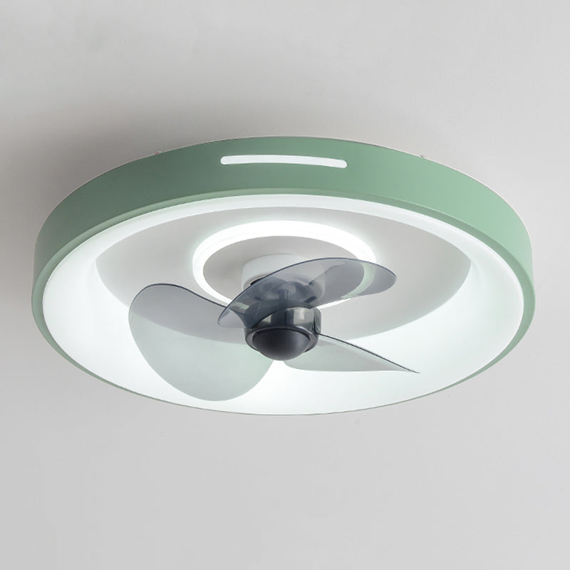 Nordic Style Ceiling Fan Lamp Geometry Shape Acrylic Shade Ceiling Fan Light for Bedroom