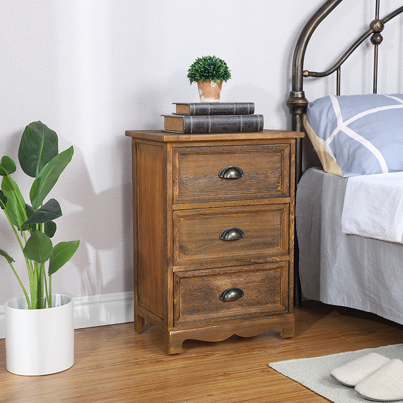 Traditional Style Storage Chest Bedroom Vertical Wooden Storage Chest Dresser with Drawers