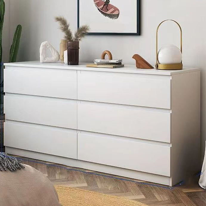Modern Bedroom Dresser White Wooden Storage Chest with Drawers