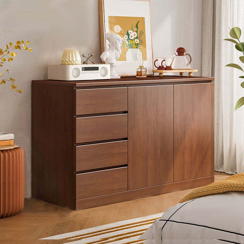 Multi Drawers Dresser White and Brown Wooden Storage Chest for Bedside
