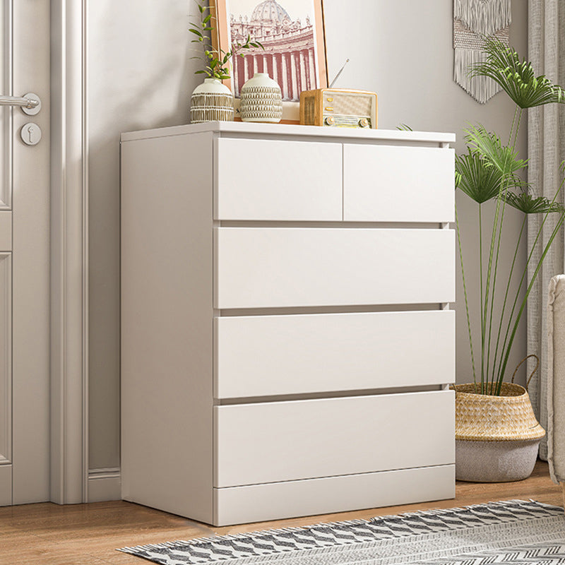 Multi Drawers Dresser White and Brown Wooden Storage Chest for Bedside