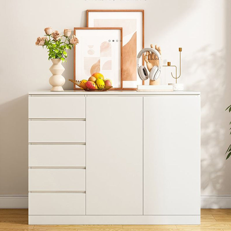 Multi Drawers Dresser White and Brown Wooden Storage Chest for Bedside