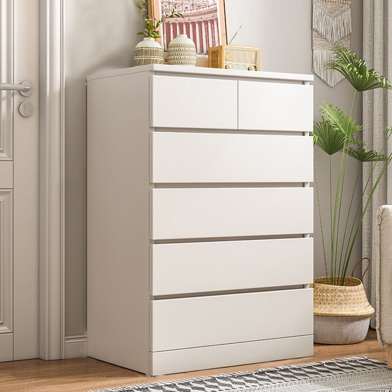 Multi Drawers Dresser White and Brown Wooden Storage Chest for Bedside