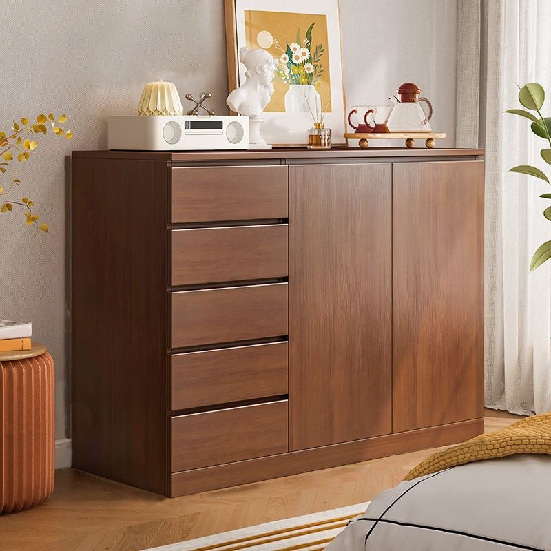 Multi Drawers Dresser White and Brown Wooden Storage Chest for Bedside