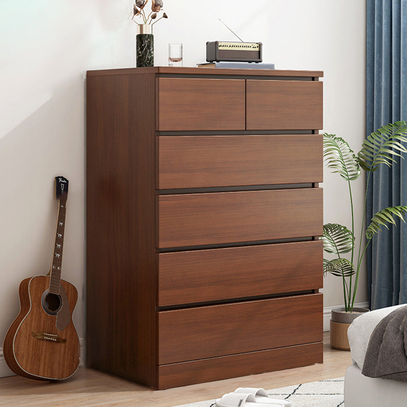 Multi Drawers Dresser White and Brown Wooden Storage Chest for Bedside
