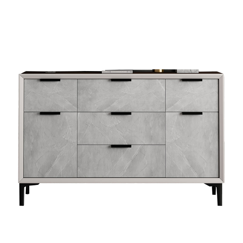 Modern Style Grey Storage Chest Horizontal Wooden Storage Chest Dresser for Bedroom