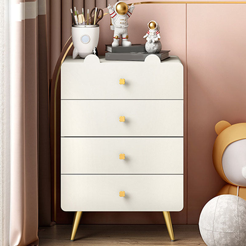 White and Pink Bedroom Dresser Modern Style Wooden Storage Chest with Multi Drawers