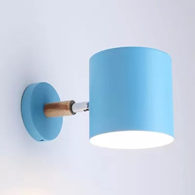 Rotatable Zylinderwandleuchte ein Kopf -Makkaron -Metall -Wandlampe für Kinderschlafzimmer