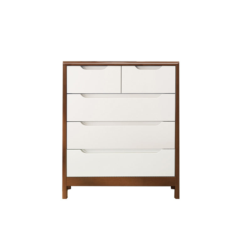 Bedroom Dresser Modern Style Rubber Wood Storage Chest with Multi Drawers