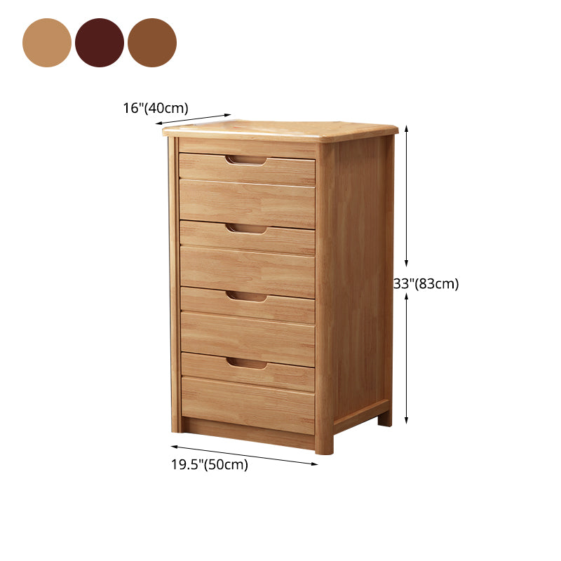 Bedroom Dresser Vertical Solid Wood Storage Chest with 3 / 4 / 5 Drawers