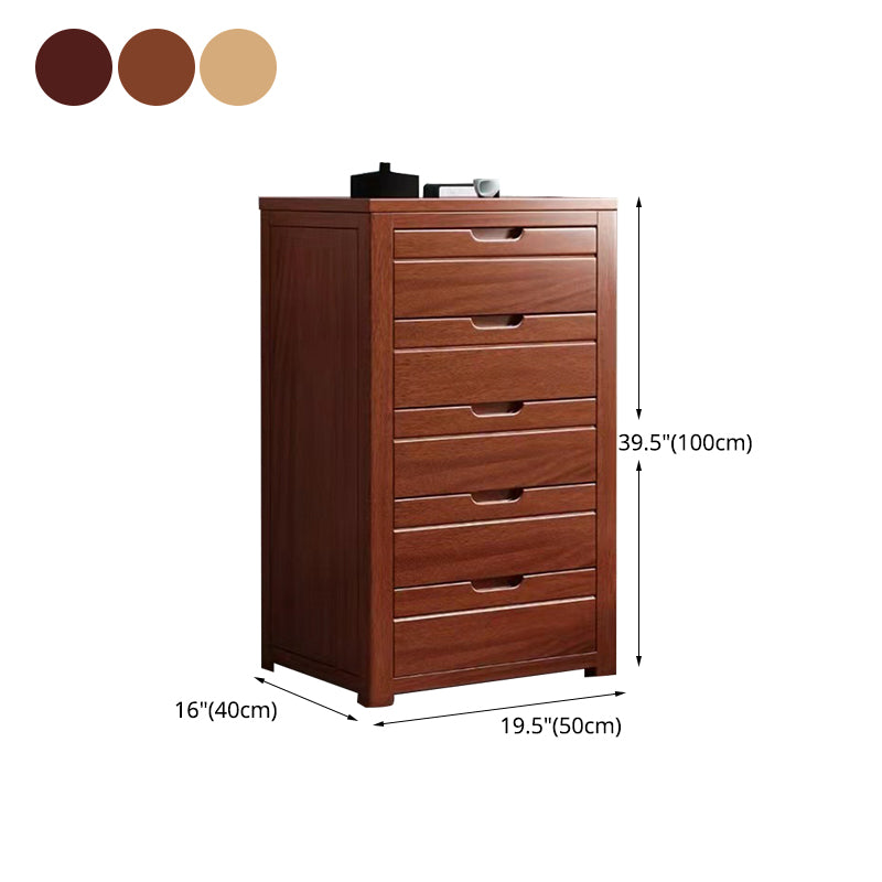 Bedroom Dresser Vertical Solid Wood Storage Chest with 3 / 4 / 5 Drawers