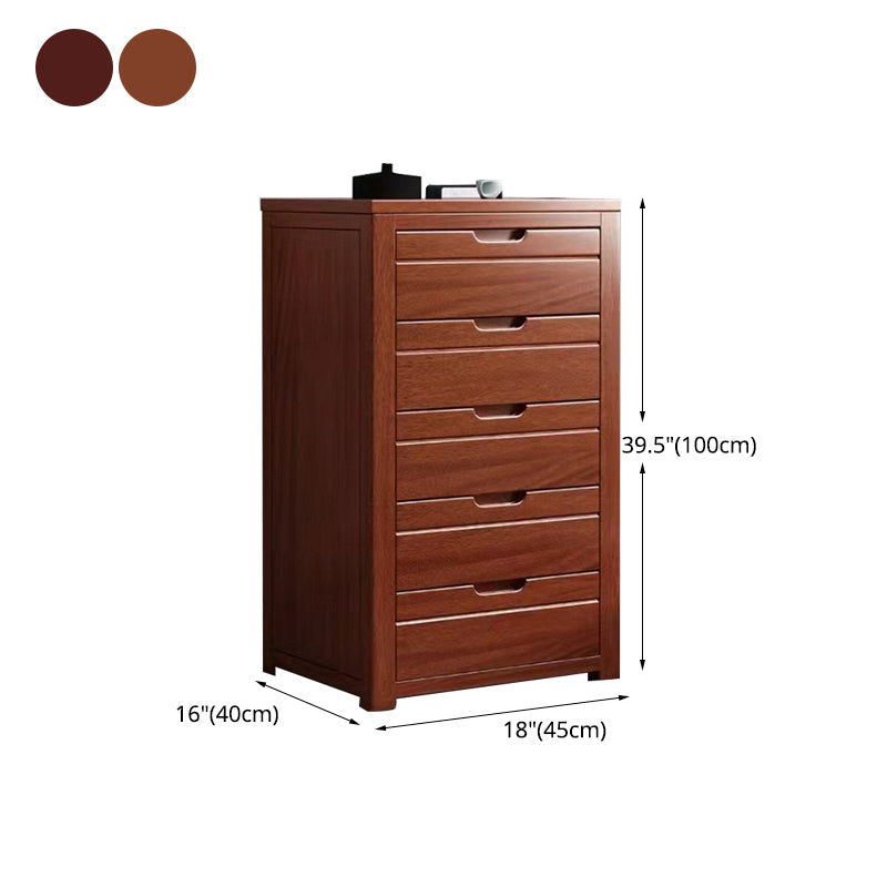 Bedroom Dresser Vertical Solid Wood Storage Chest with 3 / 4 / 5 Drawers