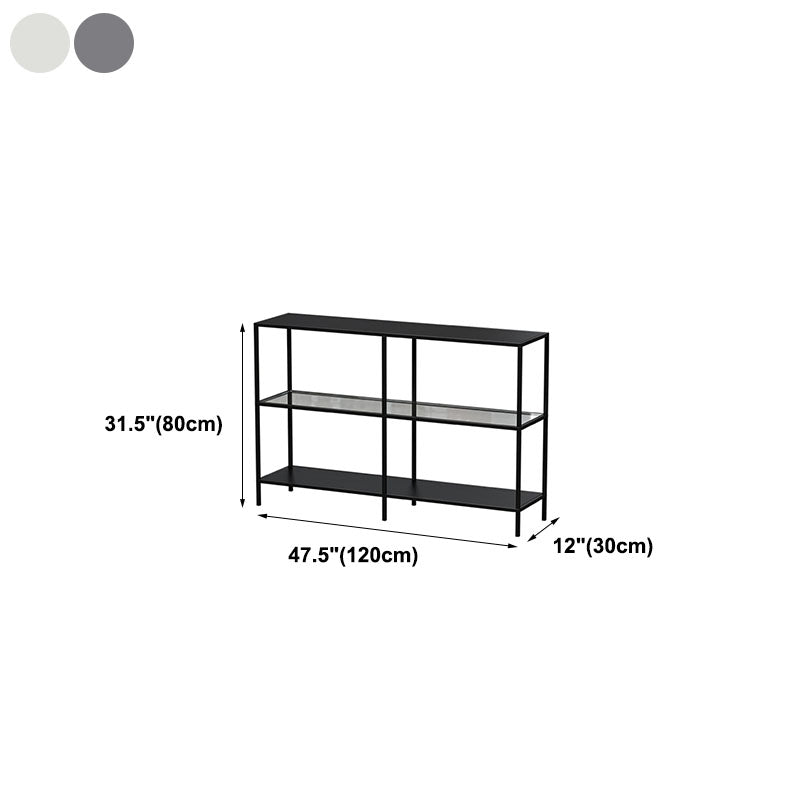 Modern Bookcase Metal Open Back Etagere Bookshelf for Home Office