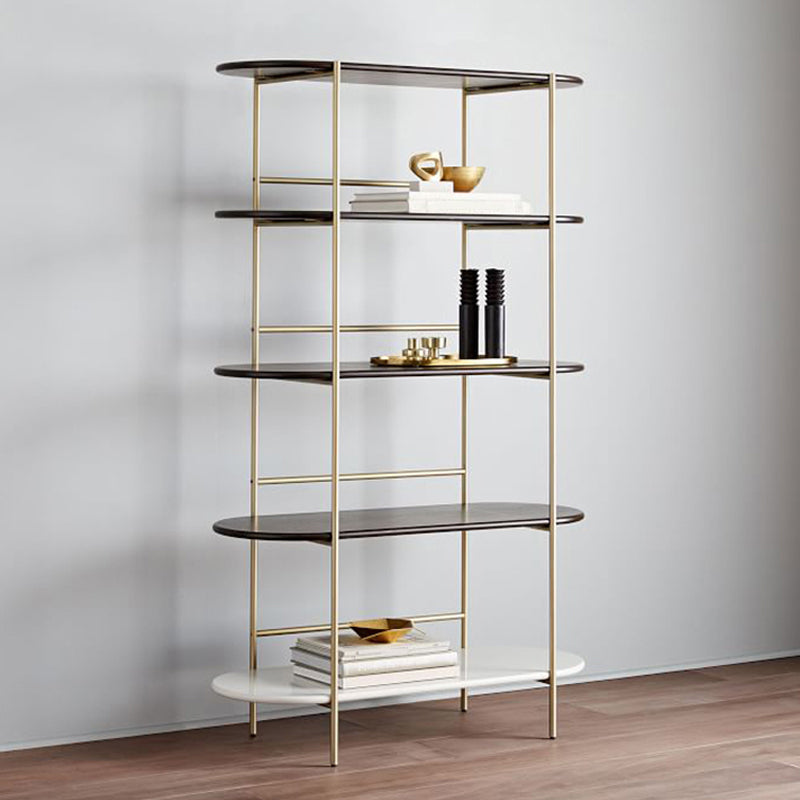 Modern Style Bookcase Metal Frame Open Back Bookshelf for Office Use
