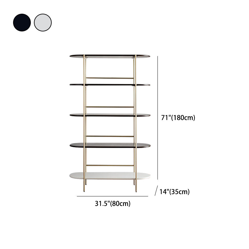 Modern Style Bookcase Metal Frame Open Back Bookshelf for Office Use