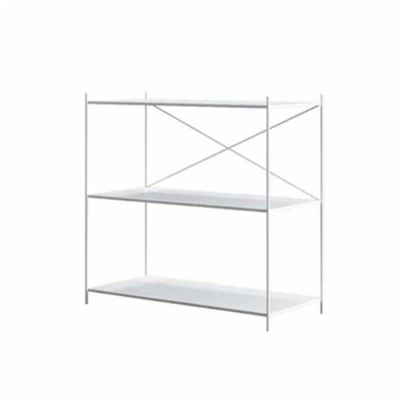 Industrial Metal Rectangle Bookcase Open Back Storage Bookshelf