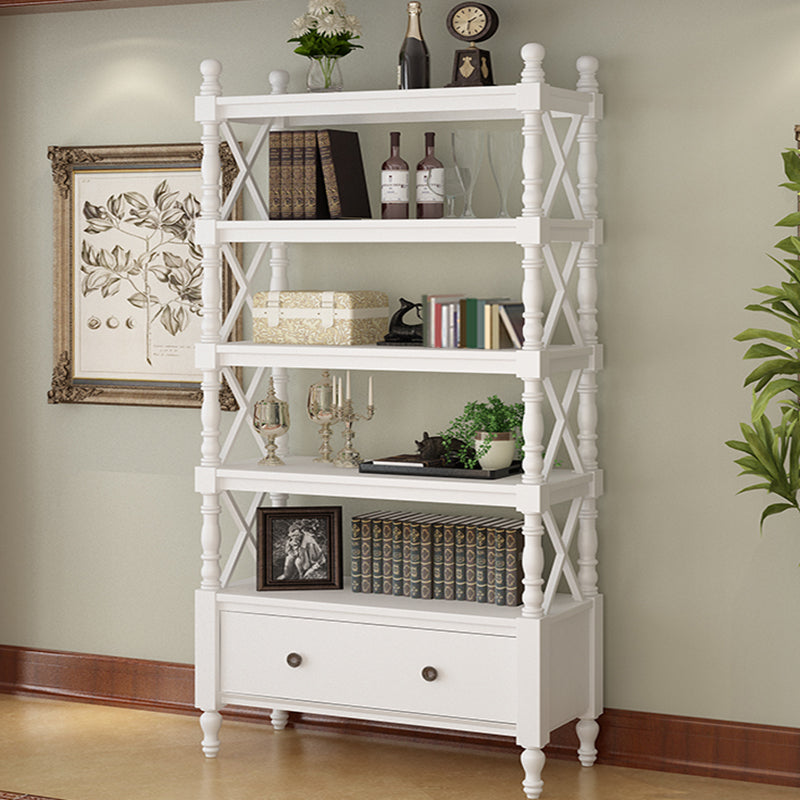 Nordic Wooden Open Back Bookshelf Etagere Bookshelf with Drawers