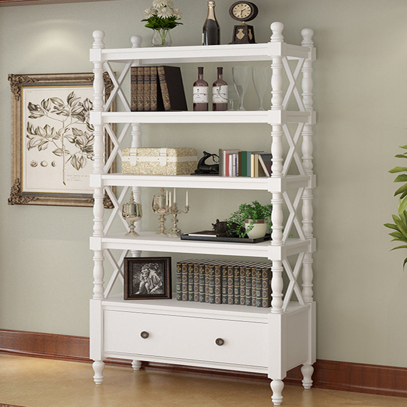 Nordic Wooden Open Back Bookshelf Etagere Bookshelf with Drawers
