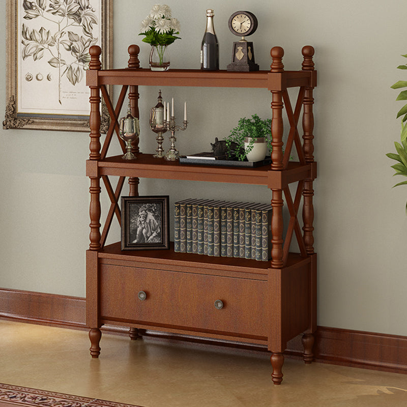 Nordic Wooden Open Back Bookshelf Etagere Bookshelf with Drawers