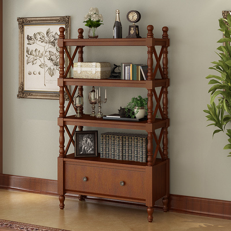 Nordic Wooden Open Back Bookshelf Etagere Bookshelf with Drawers