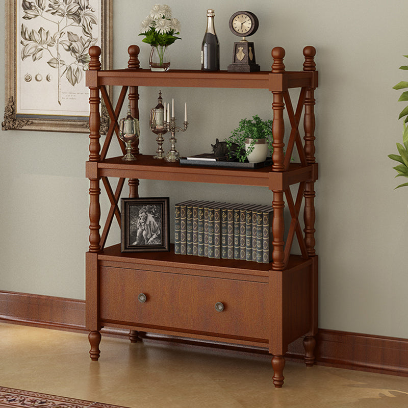 Nordic Wooden Open Back Bookshelf Etagere Bookshelf with Drawers