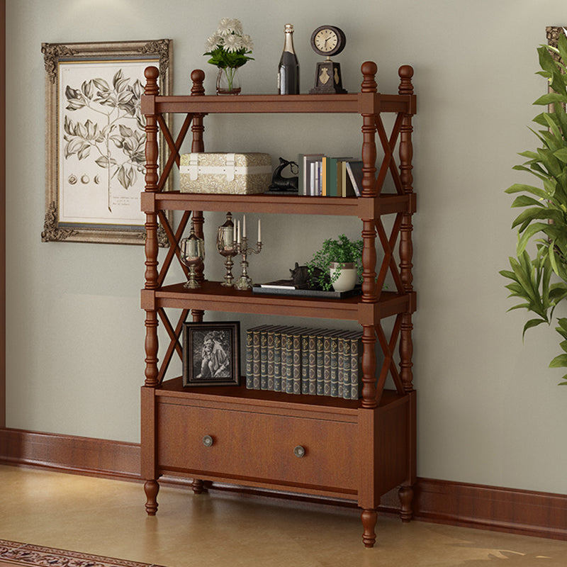 Nordic Wooden Open Back Bookshelf Etagere Bookshelf with Drawers