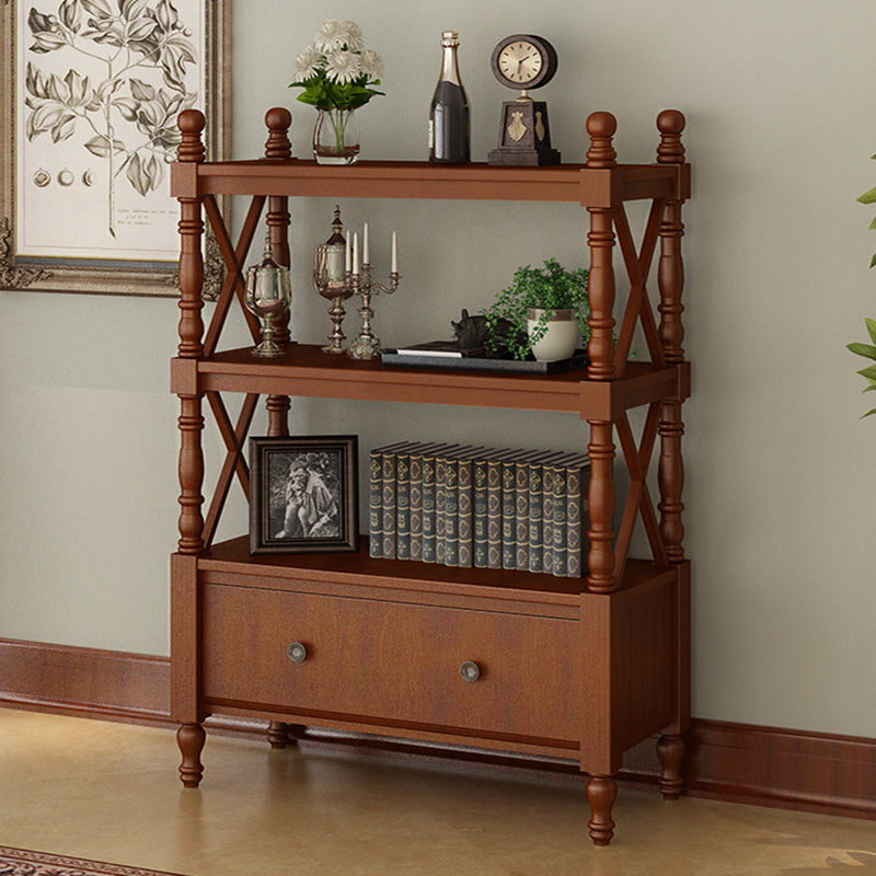 Nordic Wooden Open Back Bookshelf Etagere Bookshelf with Drawers