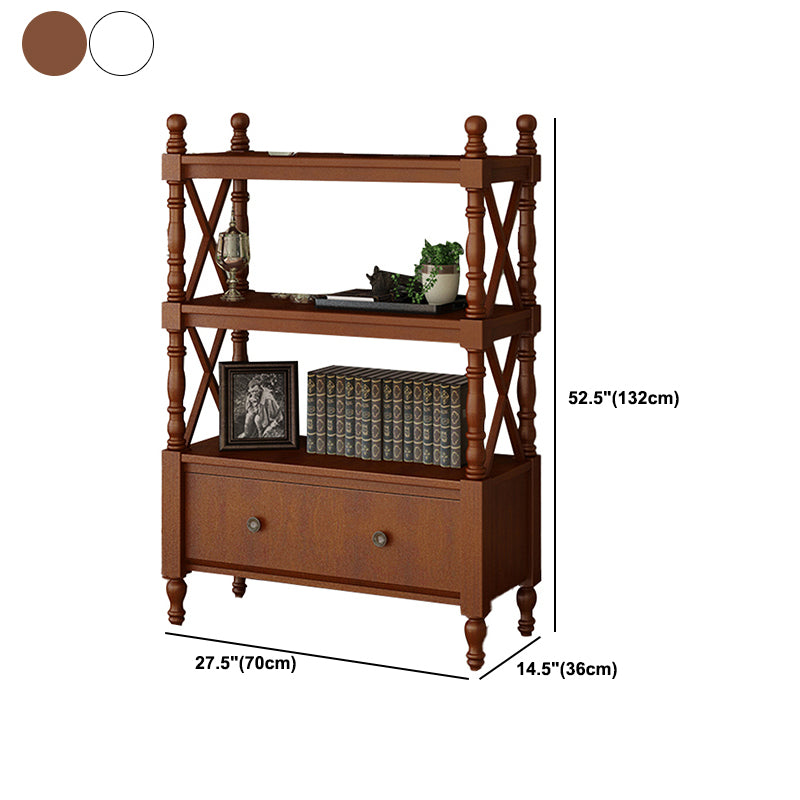 Nordic Wooden Open Back Bookshelf Etagere Bookshelf with Drawers
