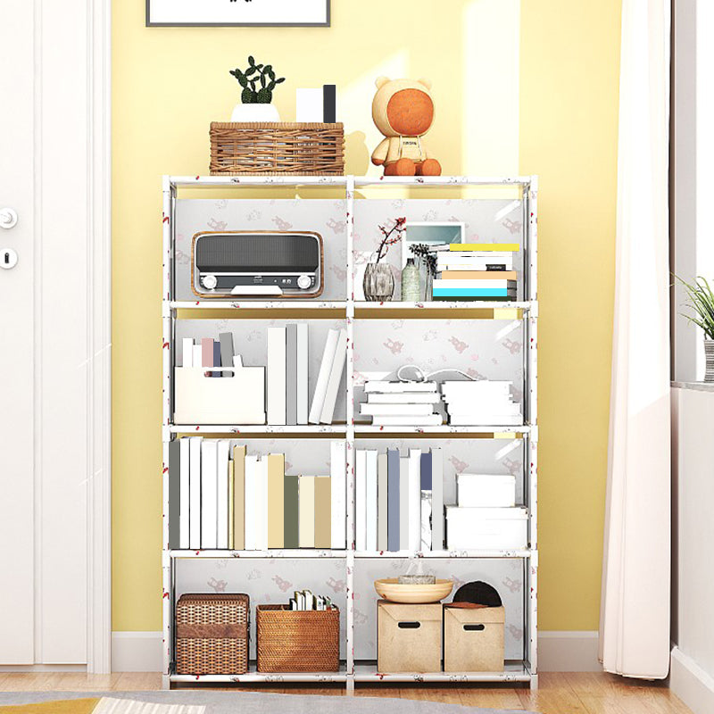 Modern Fabrics Bookcase, Geometric Bookshelf for Living Room