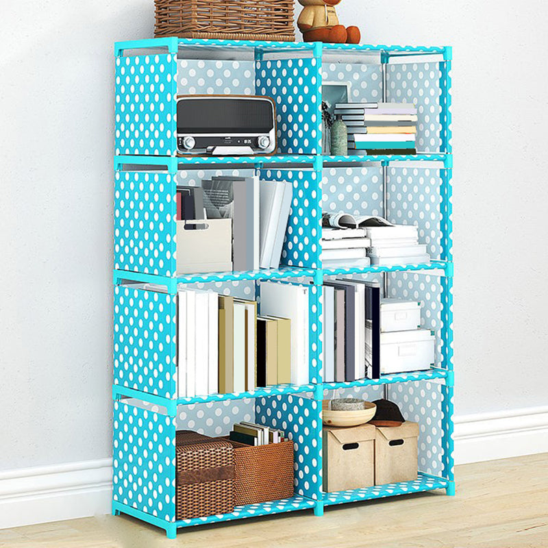 Modern Fabrics Bookcase, Geometric Bookshelf for Living Room