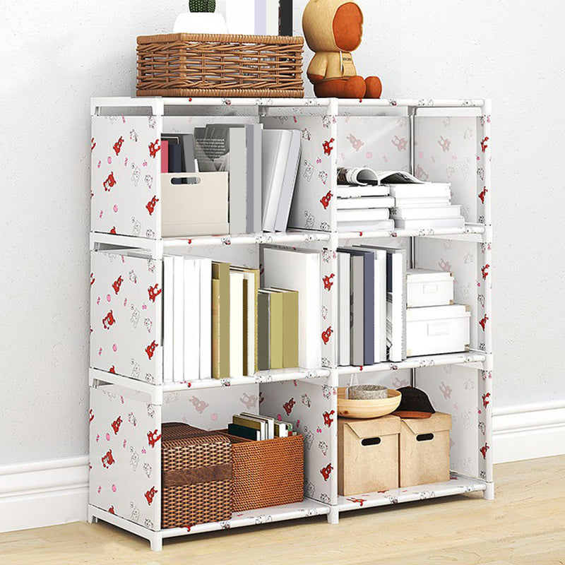 Modern Fabrics Bookcase, Geometric Bookshelf for Living Room