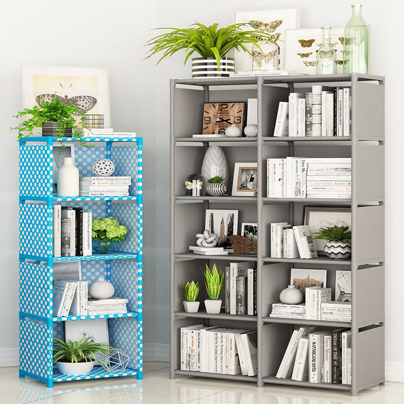 Modern Fabrics Bookcase, Geometric Bookshelf for Living Room