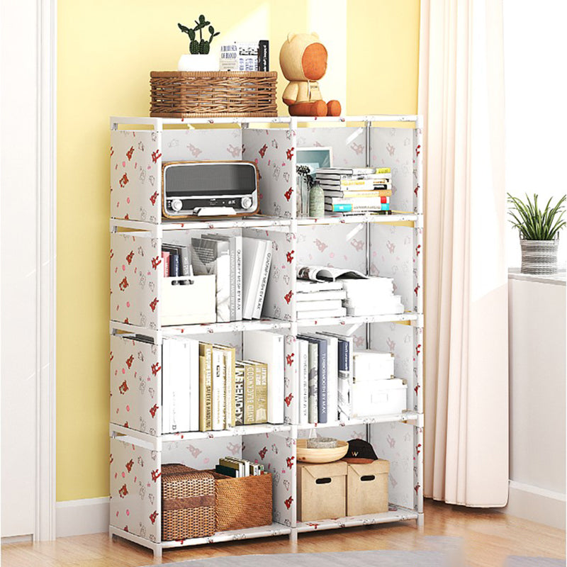 Modern Fabrics Bookcase, Geometric Bookshelf for Living Room