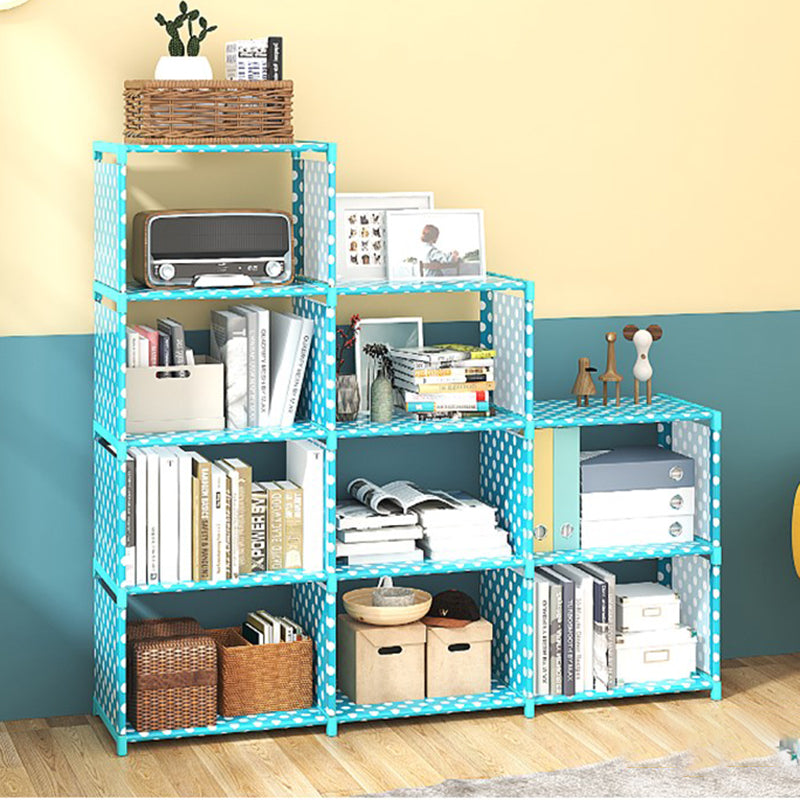 Modern Fabrics Bookcase, Geometric Bookshelf for Living Room