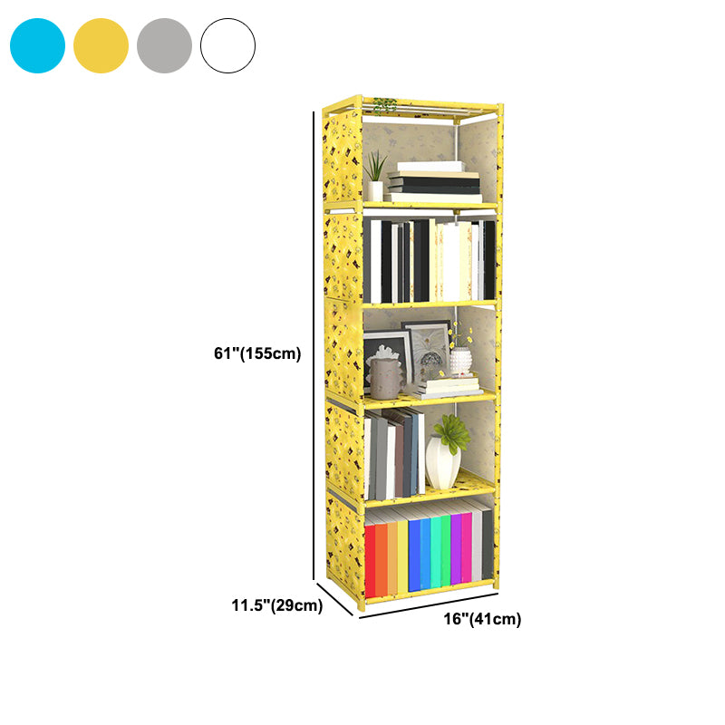 Modern Fabrics Bookcase, Geometric Bookshelf for Living Room