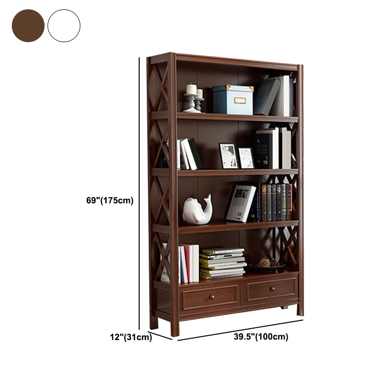 Solid Wood Rectangle Bookcase Nordic Style Storage Bookshelf