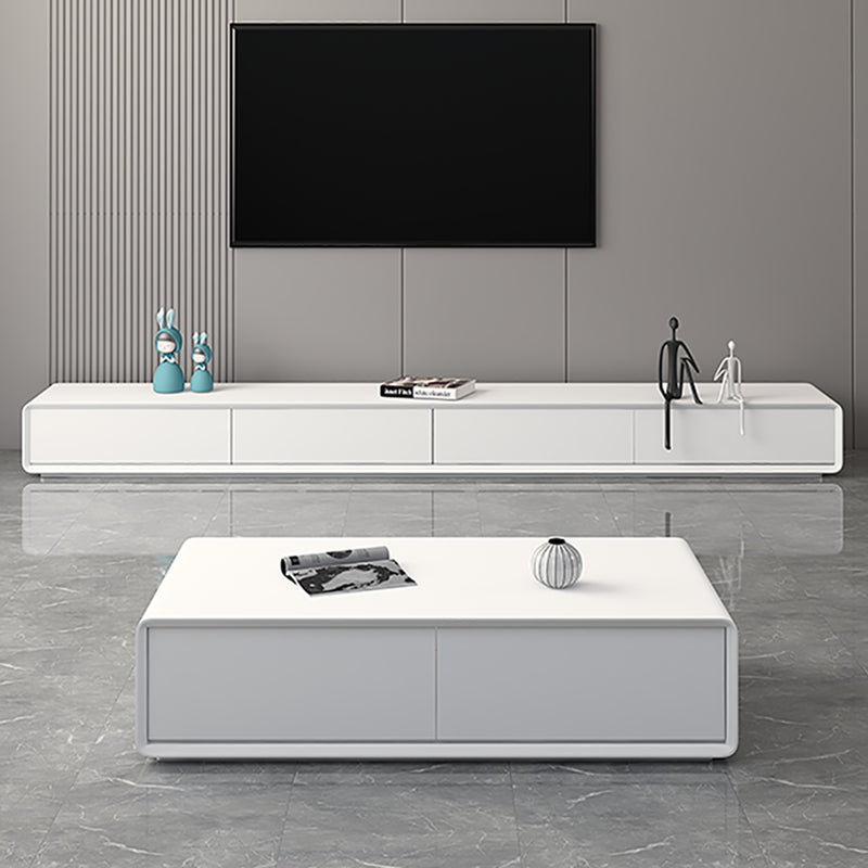 16 - Inch D White TV Console with Glide Drawer Included , Contemporary TV Stand
