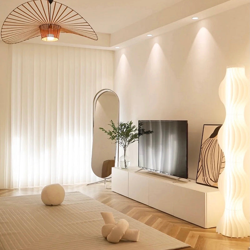 12 / 16 - Inch TV Console Faux Wood TV Console Stand With Cabinets / Drawers in White