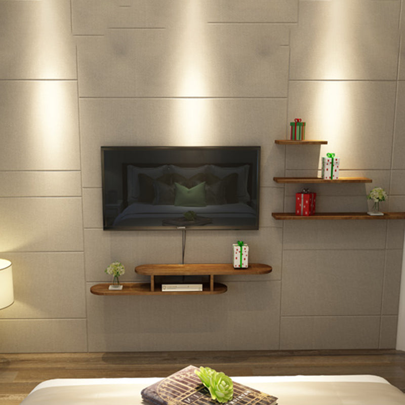 8" D Solid Wood TV Stand , Open Storage Floating TV Stand Console In 3 Colors