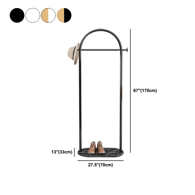 Contemporary Metal Coat Rack Marble Bottom Entryway Coat Hanger