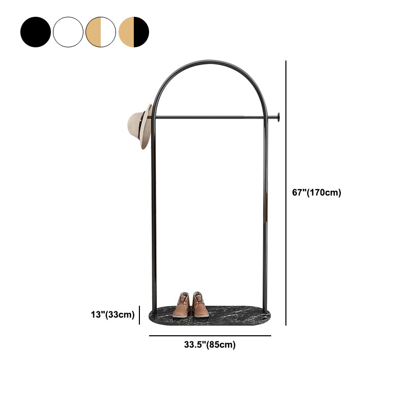 Contemporary Metal Coat Rack Marble Bottom Entryway Coat Hanger